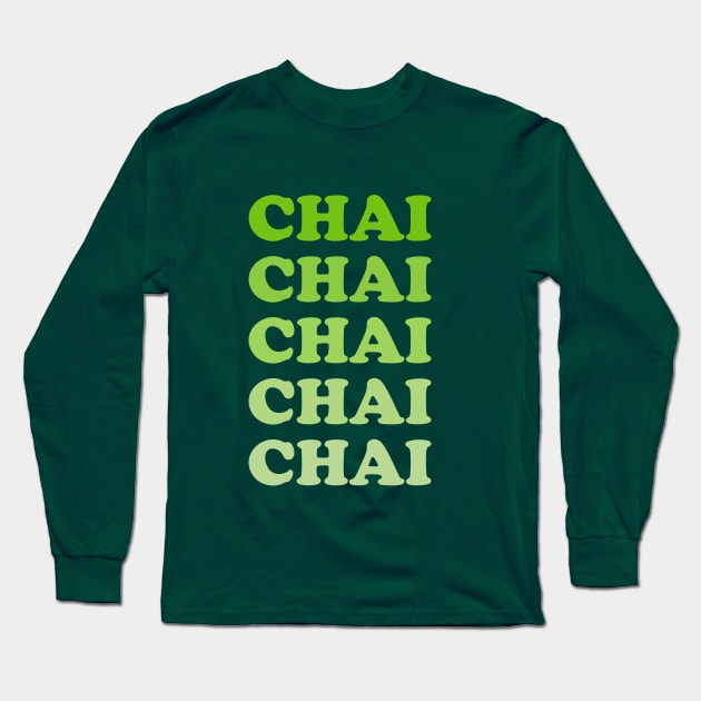 Green Chai Long Sleeve T-Shirt by Janremi